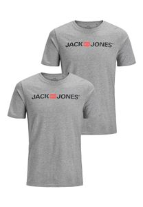 Rundhals T-Shirt 2-er Stück Pack Kurzarm Shirt Basic Set JJECORP |