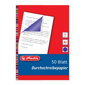 50 Blatt Herlitz Durschreibepapier / Durchschlagpapier / blau-violett / A4