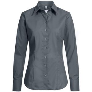 Greiff Corporate Wear BASIC Damen Business-Bluse Langarm Kentkragen Regular Fit Baumwollmix ® pflegeleicht Anthrazit 52