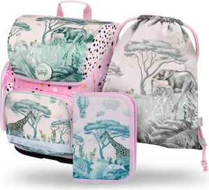 BAAGL SET 3 Ergo Safari: Aktentasche, Federmäppchen, Tasche