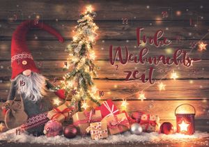 PremiumLine Weihnachtskarten 5 Stück - Interaktiver DIN A5 Adventskalender mit 24 QR Codes - Rezepte einfach Kochen & Backen für die Adventszeit - große Adventskalenderkarte Grußkarten