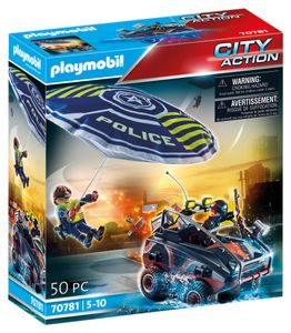 PLAYMOBIL City Action 70781 Polizei-Fallschirm: Verfolgung des Amphibien-Fahrzeugs