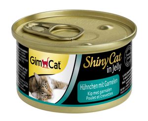 GimCat ShinyCat in Jelly Duo Hühnchen mit Garnelen und Malt Katzenfutter 70 g - 24er Pack