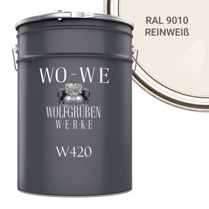 Holzfarbe Holzlack Holzanstrich Holzbeschichtung W420 - Reinweiß RAL 9010 - 10L