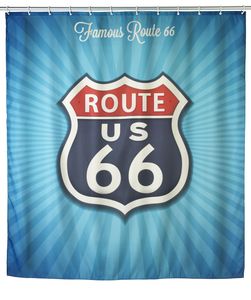Anti-Schimmel Duschvorhang Vintage Route 66