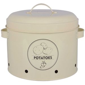 SIDCO Kartoffeltopf Vorratsdose Kartoffeln Dose Aufbewahrung Kartoffel Behälter Shabby