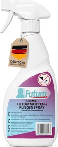 FUTUM 500ml Motten-Spray / Fliegen-Spray Biozidfrei gegen Motten & Fliegen, Mottenschutz Motten Abwehr, Motten Bekämpfung