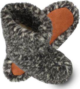 filsko® Nordkapp Wollsocken Damen Herren Schafwolle Ledersohle Couchschuhe Hausschuhe flauschige Hausschuhe Puschelhausschuhe