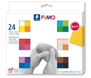 FIMO SOFT Modelliermasse-Set "Basic" 24er Set öfenhärtend