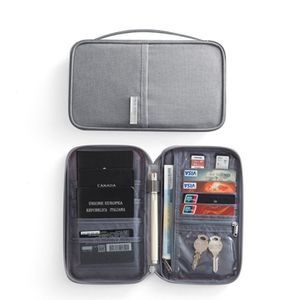 Reisepass Tasche Familie Reiseorganizer,Tragbare Reisepasshülle Ausweistasche für Damen und Herren,(grau)