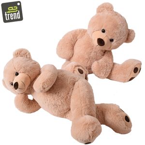 TE-Trend XXL Teddybär Plüschtier 100cm - Kuscheliger Riesen Teddy mit gestickten Tatzen für Kinder und Erwachsene - Weicher Plüschbär in Braun