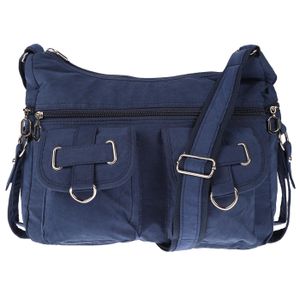 Damenhandtasche Schultertasche Tasche Umhängetasche Canvas Shopper Crossover Bag Blau