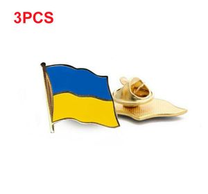 3 STÜCKE Metall Ukraine Ukrainische Diplomat Brosche Landesflagge Anstecknadel Abzeichen
