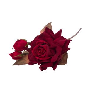 RUŽA vázová rozkvitnutá zamat 2x ČERVENÁ 60cm