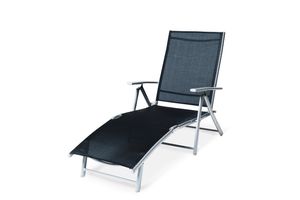 Merxx Deckchair - Aluminium-/Stahlgestell mit Textilbespannung schwarz