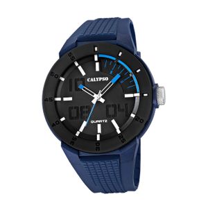 Calypso Kunststoff PUR Herren Uhr K5629/3 Armbanduhr blau Analogico D2UK5629/3