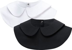 2 Stück Frauen Kragen Abnehmbare Hälfte Shirt Bluse Damen Blusenkragen Chiffon Peterpan Kragen Weiß Schwarz 2 Stück Frauen Kragen Abnehmbare Hälfte Shirt Bluse Damen Blusenkragen Chiffon Peterpan Kragen Weiß Schwarz