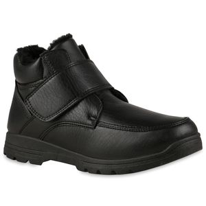 VAN HILL Herren Warm Gefütterte Winter Boots Stiefel Profil-Sohle Schuhe 837902, Farbe: Schwarz, Größe: 41