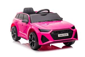 ES-Toys Kinder Elektrofahrzeug Audi RS6 lizenziert Ledersitz, EVA-Reifen, MP3 pink