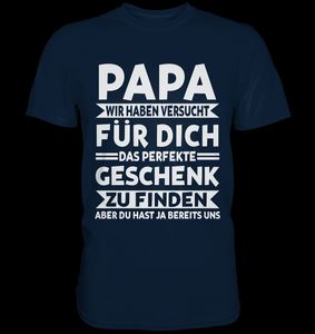 Papa Geschenk Vatertag Kinder Vater T-Shirt – Navy / XL