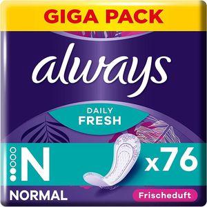 Always Dailies Slipeinlagen Damen Fresh & Protect Normal (76 Binden), Giga Pack, mit dezentem Duft, atmungsaktiv, flexibel und komfortabel