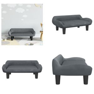 vidaXL Kindersofa Dunkelgrau 70x40x24 cm Samt - Kindersofa - Kindersofas - Minisofa - Spielzimmersofa