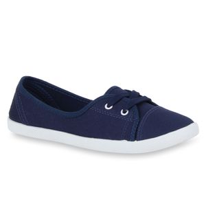Mytrendshoe Sportliche Damen Ballerinas Stoff Slipper Sneaker Flats Schnürer 79659, Farbe: Dunkelblau, Größe: 36 Mytrendshoe Sportliche Damen Ballerinas Stoff Slipper Sneaker Flats Schnürer 79659, Farbe: Dunkelblau, Größe: 36