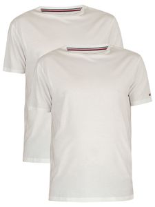 Tommy Hilfiger Herren 2er Pack Baumwolle T-Shirts, Weiß XL