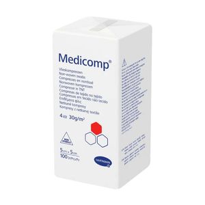 Medicomp Kompres niejałowy 7,5 x 7,5 cm, 100 sztuk - Długi termin ważności!