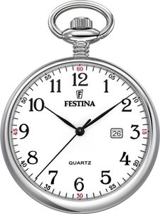 Festina F2019/1 Taschenuhr mit Kette Uhr Herrenuhr Datum Weiss Festina F2019/1 Taschenuhr mit Kette Uhr Herrenuhr Datum Weiss
