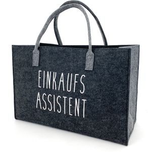 heimtexland ® Allzweck Filztasche Shopper Tasche Tragetasche Filz Einkaufstasche Einkaufskorb XL Shopping Bag Henkeltasche Typ717 Einkaufsassistent Anthrazit