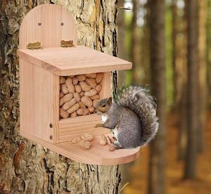 Eichhörnchen Futterhaus mit Metalldach,Futterstation Eichhörnchenhaus für Eichhörnchenfutter