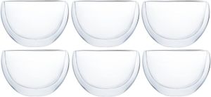 Klasique Gläser-Set 6 Doppelwandige Gläser 0,3L Kaffeeglas Espresso-Tasse Isolierglas, mundgeblasen aus hochwertig Borosilikatglas