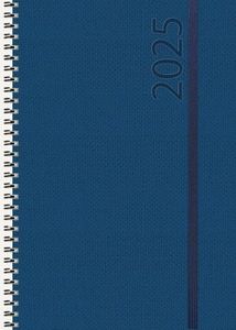 Buchkalender Wochentimer Spirale dunkelblau 2025