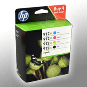 HP 3YP34AE 912XL Tintenpatrone MultiPack Bk,C,M,Y, 825 Seiten ISO IEC 24711 VE=4 für HP OJ Pro 8010 8020