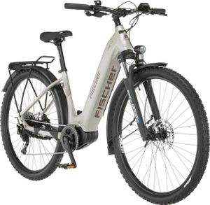 FISCHER E-Bike Pedelec ATB TERRA 4.0i, Rahmenhöhe 43 cm, 28 Zoll, Akku 630 Wh, Mittelmotor, Kettenschaltung, LCD Display, graualuminium