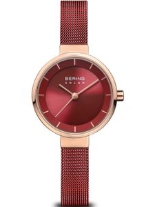 BERING Damen-Armbanduhr Analog Solar rot 14627-363