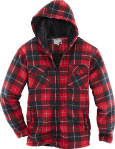 Thermohemd mit Teddy schwarz/rot Gr. XL