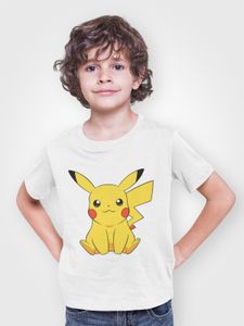 Świetna koszulka Pokemon z bawełny organicznej Chłopcy Urocza koszulka komiksowa Pikachu Pika Dzieci Anime