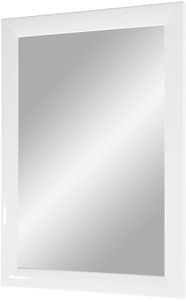 Flex 35 - Wandspiegel nach maß (Weiß Hochglanz) 50x60 cm Spiegelrahmen Deko-Spiegel mit Holz Rahmen, für Wohnzimmer, Badezimmer, Flur, Schlafzimmer