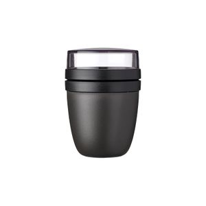 Mepal Lunchpot Ellipse Nordic black - Praktischer Müslibecher, Joghurtbecher, To Go Becher - Geeignet für Tiefkühler, Mikrowelle & Spülmachine - 500 ml