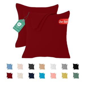 Jersey Kissenbezug 2er Set 40x60 cm 100% Baumwolle Kirschrot Jersey Kissenbezug 2er Set 40x60 cm 100% Baumwolle Kirschrot