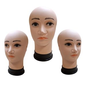 3er Set Perückenkopf Männlich - 28 cm Dekokopf - Schaufensterkopf Mann für Perücken - Männliches Kopf-Mannequin ohne Haare - Schaufenster Puppen Kopf für Hut-/Brillen-Präsentation - 3 Stück
