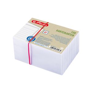 herlitz Karteikarten Recycling DIN A7 liniert weiß 100 Karten