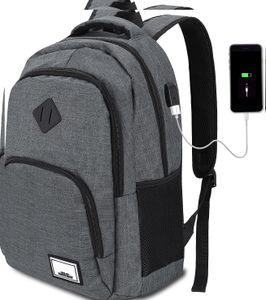 Rucksäcke,Laptoprucksack Businesstaschen Schulrucksack Wasserbeständig Laptoptasche,mit USB-Lade-Anschluss,Backpack mit Laptopfach,Dunkelgrau