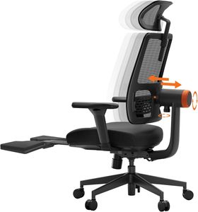 Newtral MagicH-BP Ergonomischer Stuhl mit Fußstütze des Home Office Desk Chair mit Auto-Following Lendenwirbelstütze, 4D Armlehne, Sitztiefe und Höhe verstellbar, 96°-136° Neigungen