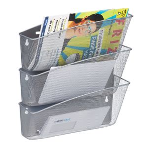 relaxdays Zeitschriftenhalter Wand 3er Set