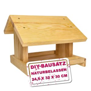Mein Wildvogel - Vogelfutterhaus DIY - Vogelhaus Bausatz aus naturbelassenem Nadelholz inkl. Pinsel und Leinöl - wetterfestes Vogelhäuschen