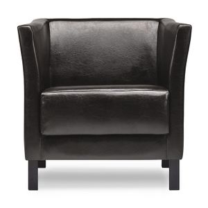 KONSIMO Klassische Sessel zeitloses Design mit weiche Sitzfläche und hohe Rückenlehne "ESPECTO", Braun, Öko-Leder, Modern, 74x71cm