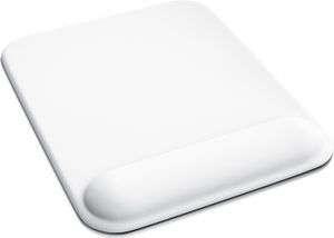 Titanwolf Großes Mauspad mit Gelkissen 22,5x28cm, Gaming Handgelenkauflage, Mousepad, Gel Handballenauflage Handauflage Gelpolster ergonomisch, wasserabweisend und abwaschbar, Weiß